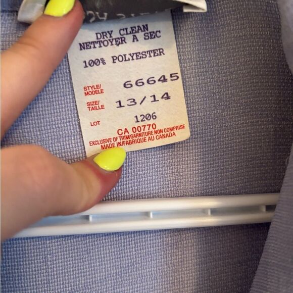 Vintage 90s periwinkle sheer midi open short sleeve blazer - Picture 8 of 8